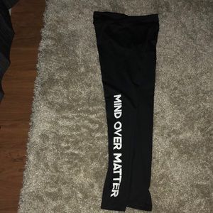 black leggings with white lettering